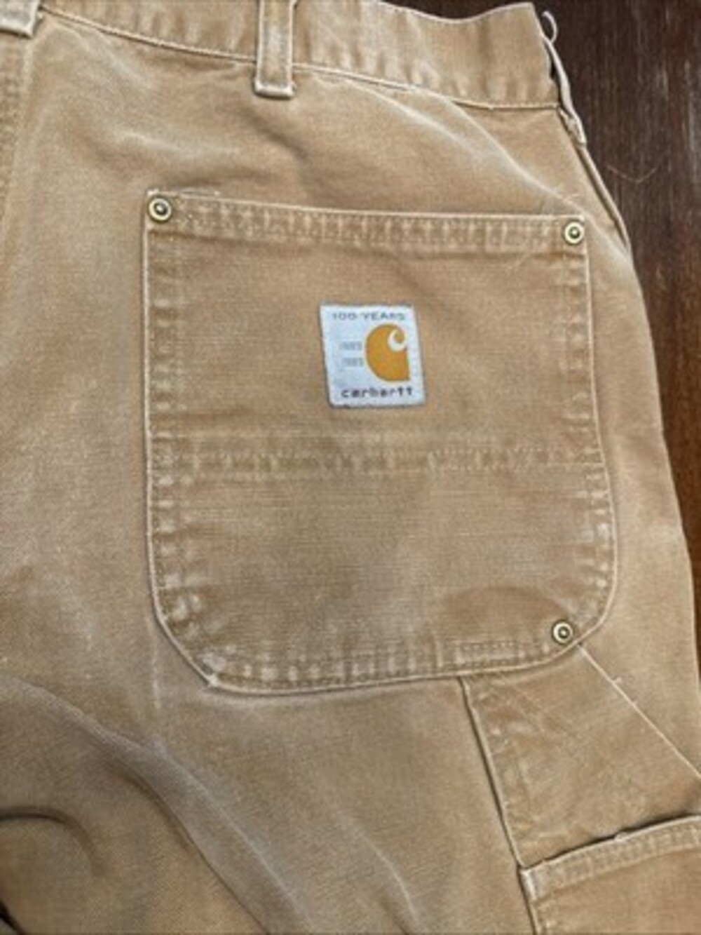 Vintage 90s Carhartt Double Knee Duck Canvas Work Pants Tan 36 X 32 - Picture 16 of 16